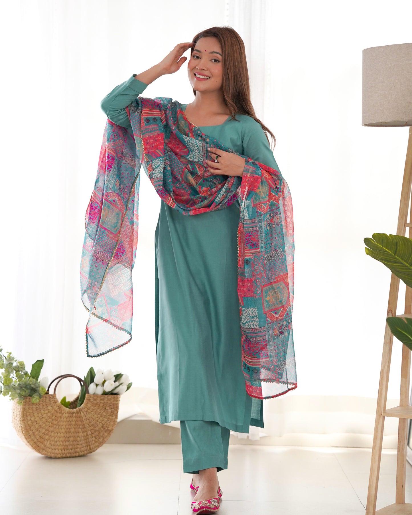KASTURI VISCOSE STRAIGHT FIT KURTA SET