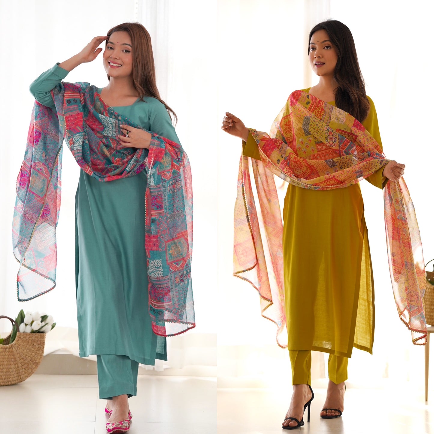 KASTURI VISCOSE STRAIGHT FIT KURTA SET