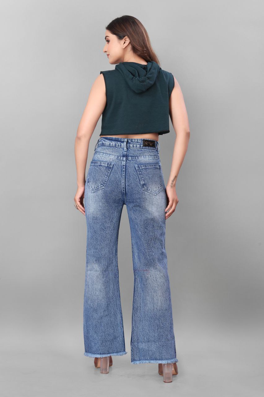 Vintage Spray Wash Boot Cut Jeans