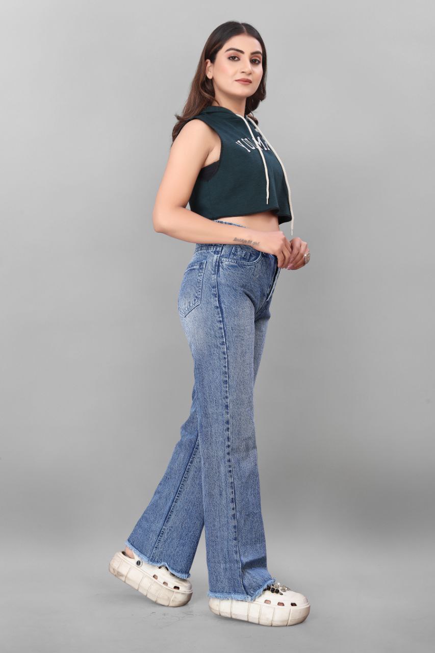 Vintage Spray Wash Boot Cut Jeans