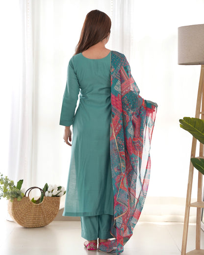 KASTURI VISCOSE STRAIGHT FIT KURTA  SET