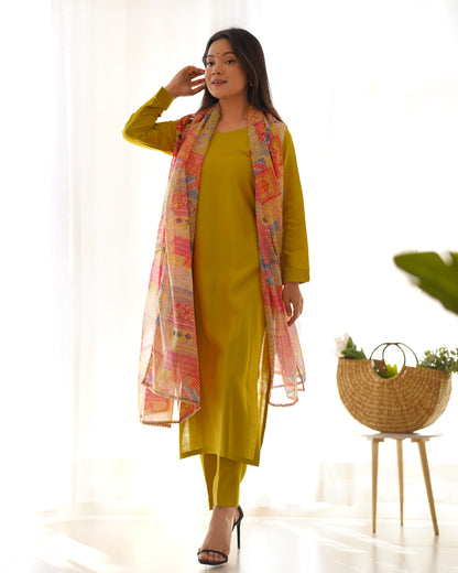KASTURI VISCOSE STRAIGHT FIT KURTA  SET