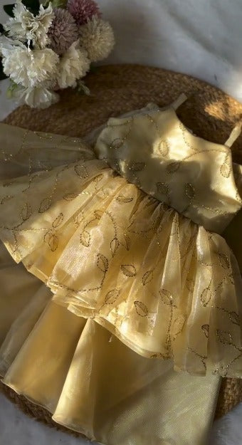 Alaya Golden Aura Sharara Set