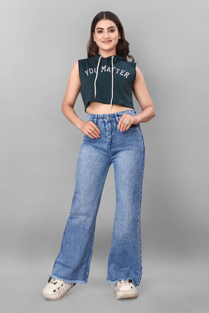Vintage Spray Wash Boot Cut Jeans